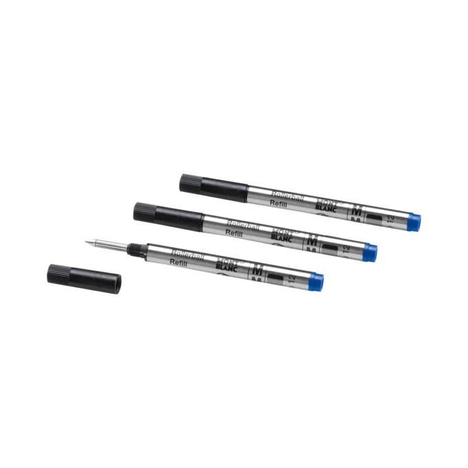 3 rezerve mici pentru rollerball, albastru regal – mediu