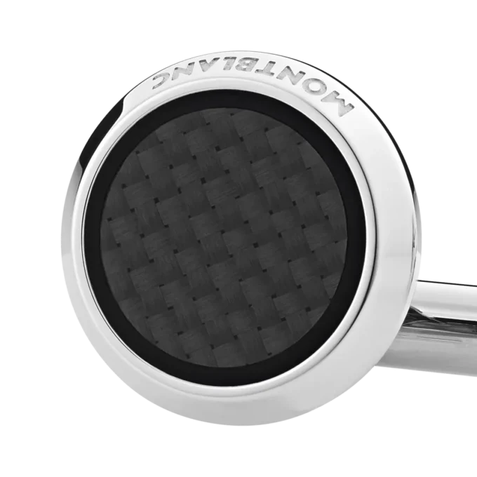 Butoni rotunzi din oțel inoxidabil cu incrustare cu model carbon Butoni rotunzi din oțel inoxidabil cu incrustare cu model carbon
