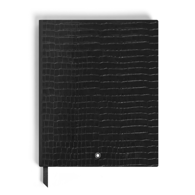 Caiet mare, piele cu imprimeu croco, negru – pagini liniate Caiet mare, piele cu imprimeu croco, negru – pagini liniate
