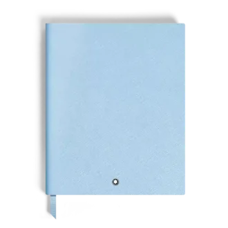 Caiet mare, piele Saffiano, albastru pal – pagini liniate