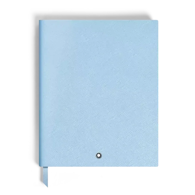 Caiet mare, piele Saffiano, albastru pal – pagini liniate Caiet mare, piele Saffiano, albastru pal – pagini liniate