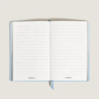 Caiet mare, piele Saffiano, albastru pal – pagini liniate