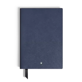 Caiet mediu, piele Saffiano, albastru – pagini liniate