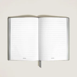 Caiet mediu, piele Saffiano, gri mediu – pagini liniate