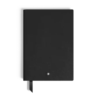Caiet mediu, piele Saffiano, negru – pagini goale