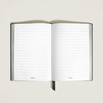 Caiet mediu, piele Saffiano, negru – pagini liniate