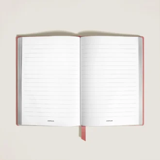 Caiet mediu, piele Saffiano, roz – pagini liniate
