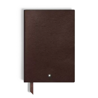 Caiet mediu, piele Saffiano, tabac – pagini liniate