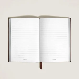 Caiet mediu, piele Saffiano, tabac – pagini liniate