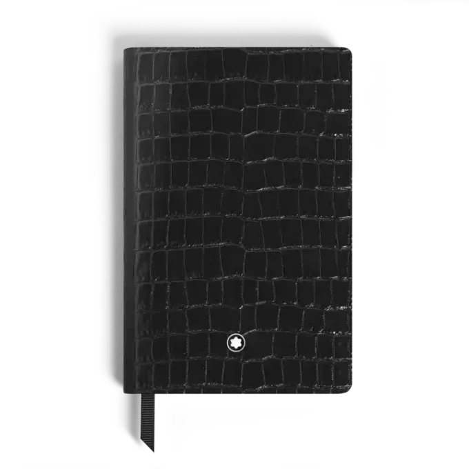 Caiet mic, piele cu imprimeu croco, negru – pagini liniate Caiet mic, piele cu imprimeu croco, negru – pagini liniate