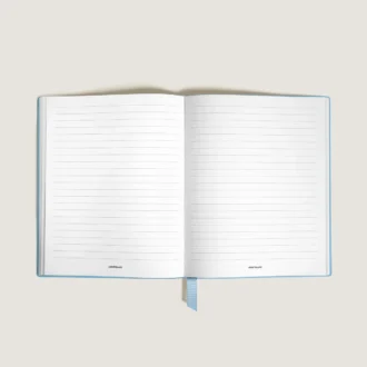Caiet mic, piele Saffiano, albastru pal – pagini liniate