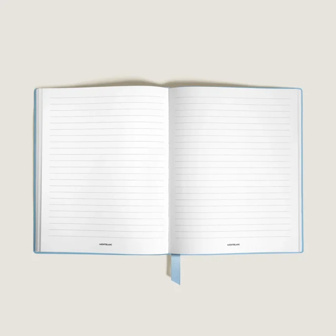 Caiet mic, piele Saffiano, albastru pal – pagini liniate Caiet mic, piele Saffiano, albastru pal – pagini liniate