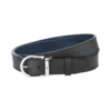 Catarama în formă de potcoavă negru/albastru Curea din piele reversibilă de 35 mm Catarama în formă de potcoavă negru/albastru Curea din piele reversibilă de 35 mm