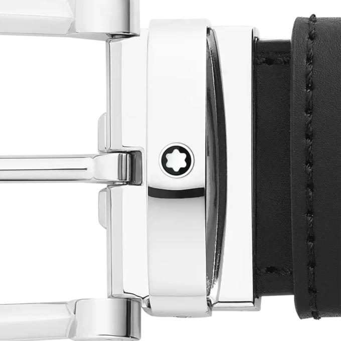 Catarama în formă de potcoavă negru/maro Curea reversibilă din piele de 35 mm Catarama în formă de potcoavă negru/maro Curea reversibilă din piele de 35 mm