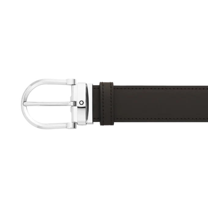 Catarama în formă de potcoavă negru/maro Curea reversibilă din piele de 35 mm Catarama în formă de potcoavă negru/maro Curea reversibilă din piele de 35 mm