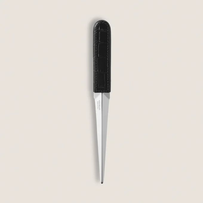 Cuțit de deschis scrisori, piele cu imprimeu croco, negru Cuțit de deschis scrisori, piele cu imprimeu croco, negru