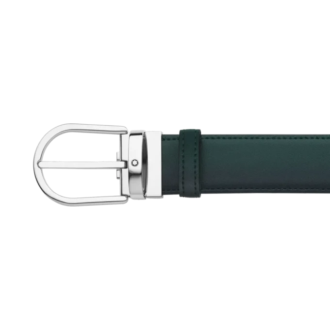 Curea din piele de 35 mm cu cataramă în formă de potcoavă, verde britanic sfumato Curea din piele de 35 mm cu cataramă în formă de potcoavă, verde britanic sfumato