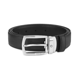 Curea din piele neagră de 30 mm