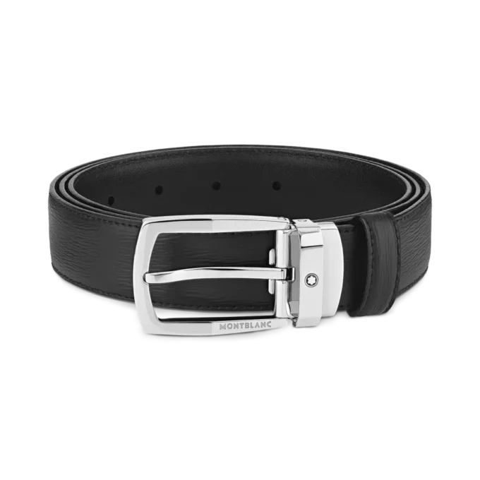 Curea din piele neagră de 30 mm