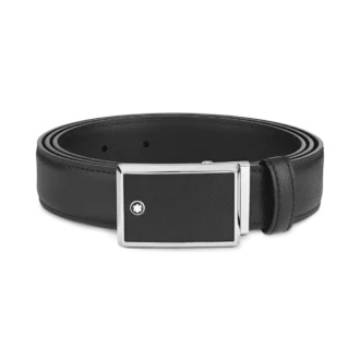 Curea din piele neagră de 30 mm