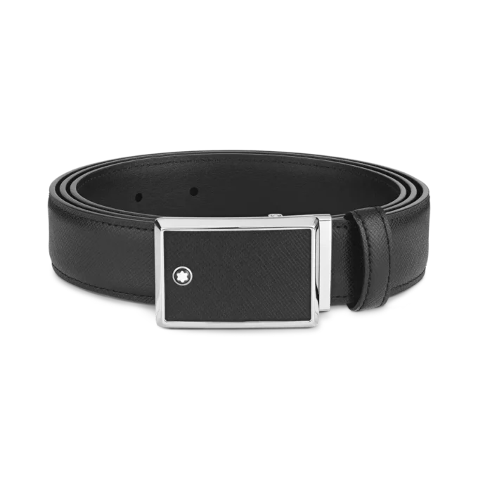 Curea din piele neagră de 30 mm