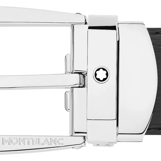 Curea din piele neagră de 30 mm
