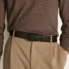 Curea din piele neagră de 35 mm cu cataramă în formă de potcoavă Curea din piele neagră de 35 mm cu cataramă în formă de potcoavă