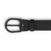 Curea din piele neagră de 35 mm cu cataramă în formă de potcoavă Curea din piele neagră de 35 mm cu cataramă în formă de potcoavă