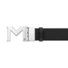 Curea din piele reversibilă cu cataramă M neagră de 35 mm Curea din piele reversibilă cu cataramă M neagră de 35 mm