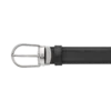 Curea din piele reversibilă cu cataramă în formă de potcoavă, negru/albastru, 30 mm Curea din piele reversibilă cu cataramă în formă de potcoavă, negru/albastru, 30 mm