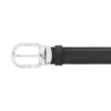 Curea din piele reversibilă cu cataramă în formă de potcoavă, negru/albastru, 30 mm Curea din piele reversibilă cu cataramă în formă de potcoavă, negru/albastru, 30 mm
