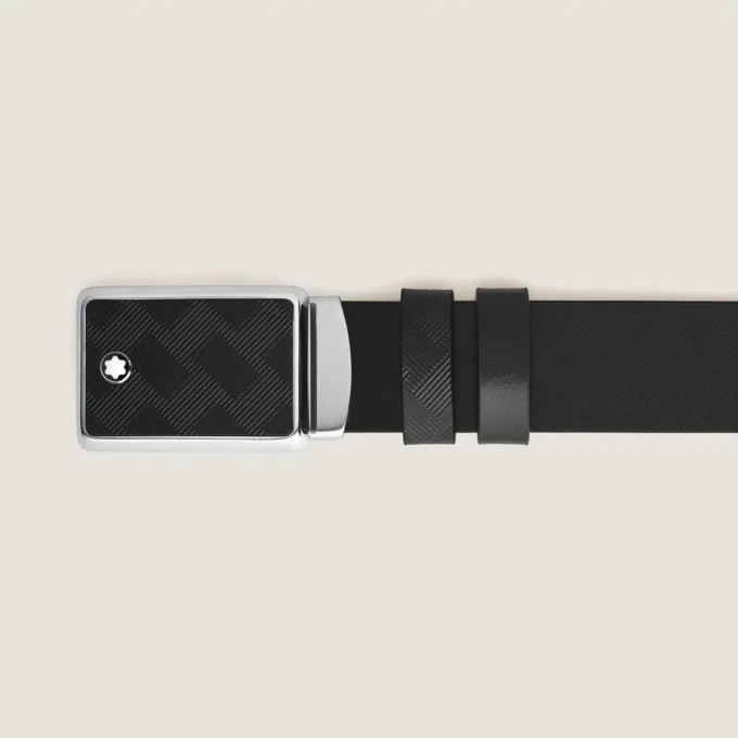 Curea reversibilă cu placă marchetată de 35 mm din piele extremă Curea reversibilă cu placă marchetată de 35 mm din piele extremă