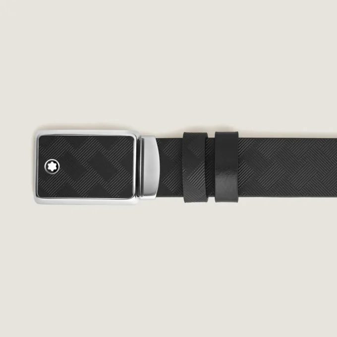 Curea reversibilă cu placă marchetată de 35 mm din piele extremă Curea reversibilă cu placă marchetată de 35 mm din piele extremă