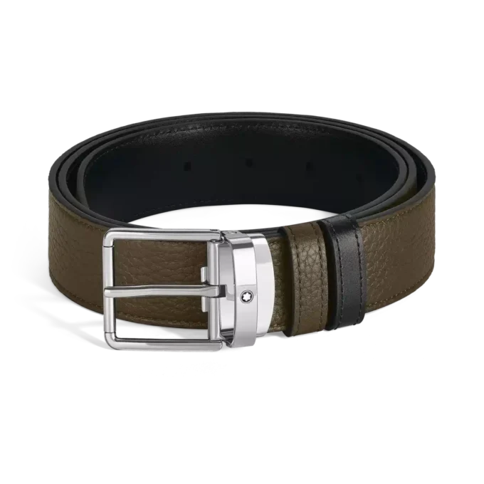 Curea reversibilă de 35 mm din piele granulată pentru uz zilnic Curea reversibilă de 35 mm din piele granulată pentru uz zilnic