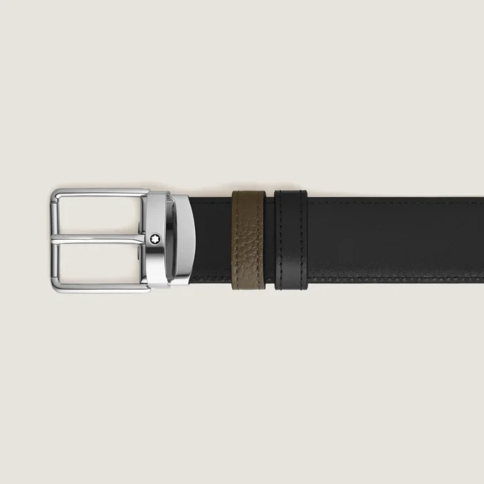 Curea reversibilă de 35 mm din piele granulată pentru uz zilnic Curea reversibilă de 35 mm din piele granulată pentru uz zilnic