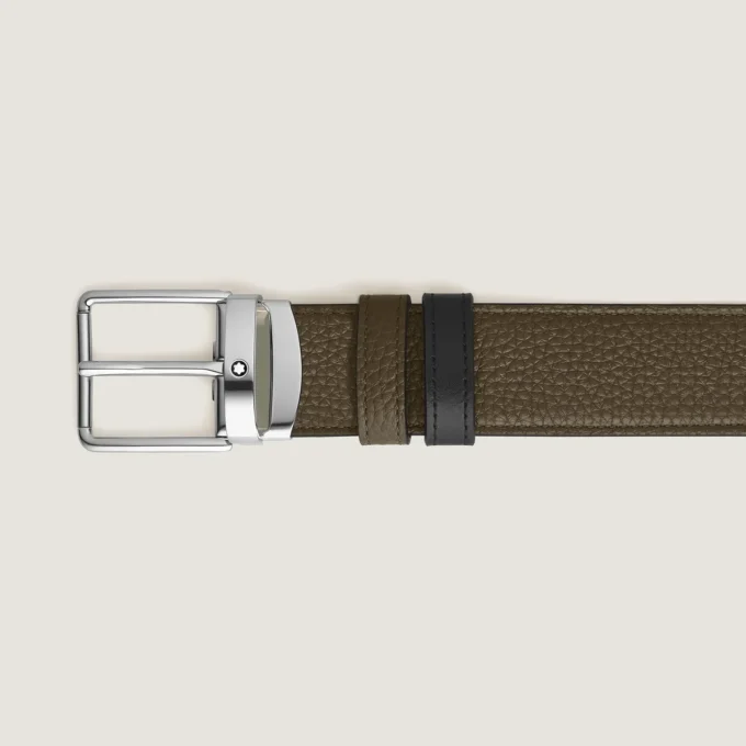 Curea reversibilă de 35 mm din piele granulată pentru uz zilnic Curea reversibilă de 35 mm din piele granulată pentru uz zilnic
