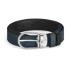 Curea reversibilă din piele albastră/neagră cu cataramă în formă de potcoavă, 30 mm Curea reversibilă din piele albastră/neagră cu cataramă în formă de potcoavă, 30 mm
