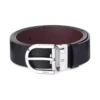 Curea reversibilă din piele cu cataramă Horseshoe imprimată negru/mosto 35 mm Curea reversibilă din piele cu cataramă Horseshoe imprimată negru/mosto 35 mm