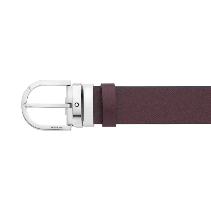 Curea reversibilă din piele cu cataramă Horseshoe imprimată negru/mosto 35 mm Curea reversibilă din piele cu cataramă Horseshoe imprimată negru/mosto 35 mm
