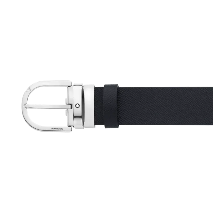Curea reversibilă din piele cu cataramă Horseshoe imprimată negru/mosto 35 mm Curea reversibilă din piele cu cataramă Horseshoe imprimată negru/mosto 35 mm