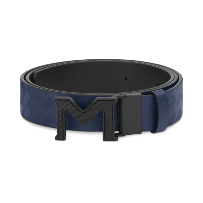 Curea reversibilă din piele cu cataramă M Extreme 3.0 albastră/neagră simplă 35 mm Curea reversibilă din piele cu cataramă M Extreme 3.0 albastră/neagră simplă 35 mm