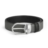 Curea reversibilă din piele cu cataramă în formă de potcoavă, medie/neagră, 30 mm Curea reversibilă din piele cu cataramă în formă de potcoavă, medie/neagră, 30 mm