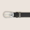 Curea reversibilă din piele cu cataramă în formă de potcoavă, medie/neagră, 30 mm Curea reversibilă din piele cu cataramă în formă de potcoavă, medie/neagră, 30 mm