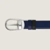 Curea reversibilă din piele cu cataramă în formă de potcoavă, negru/albastru cerneală, 30 mm Curea reversibilă din piele cu cataramă în formă de potcoavă, negru/albastru cerneală, 30 mm