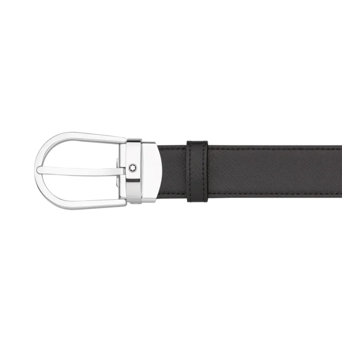 Curea reversibilă din piele cu cataramă în formă de potcoavă, negru/maro, 30 mm Curea reversibilă din piele cu cataramă în formă de potcoavă, negru/maro, 30 mm