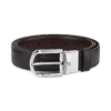 Curea reversibilă din piele cu cataramă în formă de potcoavă, negru/maro, 30 mm Curea reversibilă din piele cu cataramă în formă de potcoavă, negru/maro, 30 mm