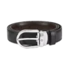 Curea reversibilă din piele cu cataramă în formă de potcoavă, negru/maro, 30 mm Curea reversibilă din piele cu cataramă în formă de potcoavă, negru/maro, 30 mm