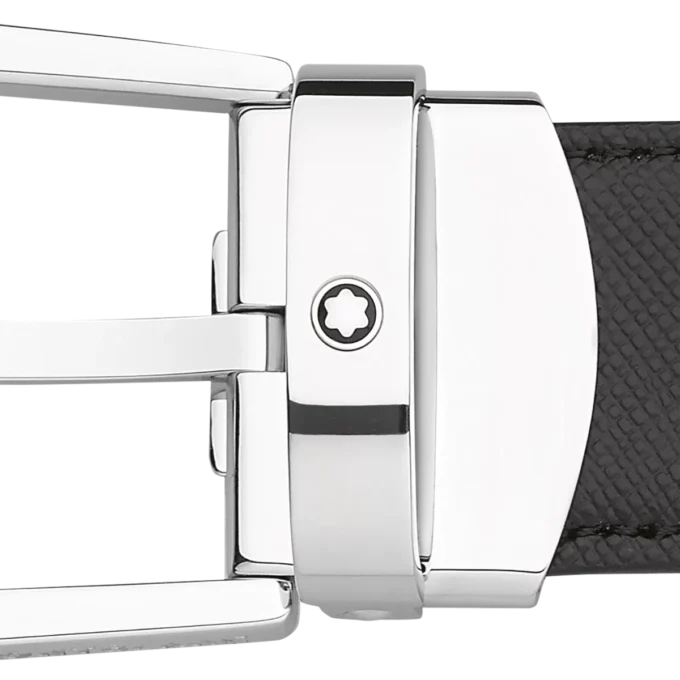 Curea reversibilă din piele cu cataramă în formă de potcoavă, negru/maro, 30 mm Curea reversibilă din piele cu cataramă în formă de potcoavă, negru/maro, 30 mm
