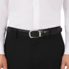 Curea reversibilă din piele cu cataramă în formă de potcoavă, negru/maro, 30 mm Curea reversibilă din piele cu cataramă în formă de potcoavă, negru/maro, 30 mm