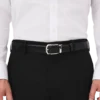 Curea reversibilă din piele cu cataramă în formă de potcoavă, negru/maro, 30 mm Curea reversibilă din piele cu cataramă în formă de potcoavă, negru/maro, 30 mm